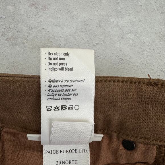 Paige Hoxton High Waist Ankle Skinny Pants Faux Leather Brown Size 25 READ - Picture 6 of 15